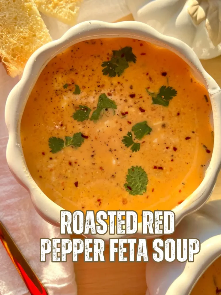 Roasted Red pepper feta soup