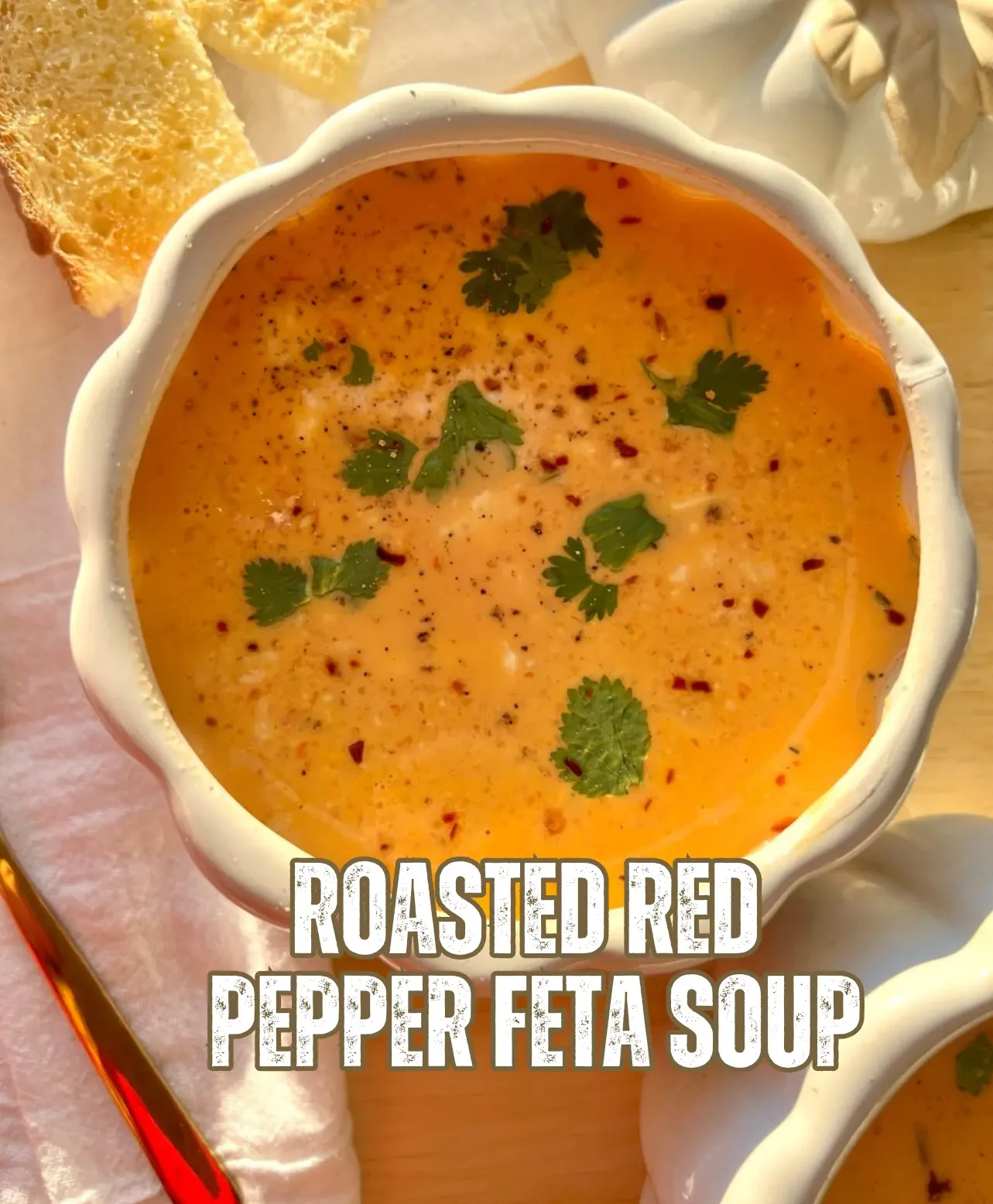 Roasted Red pepper feta soup