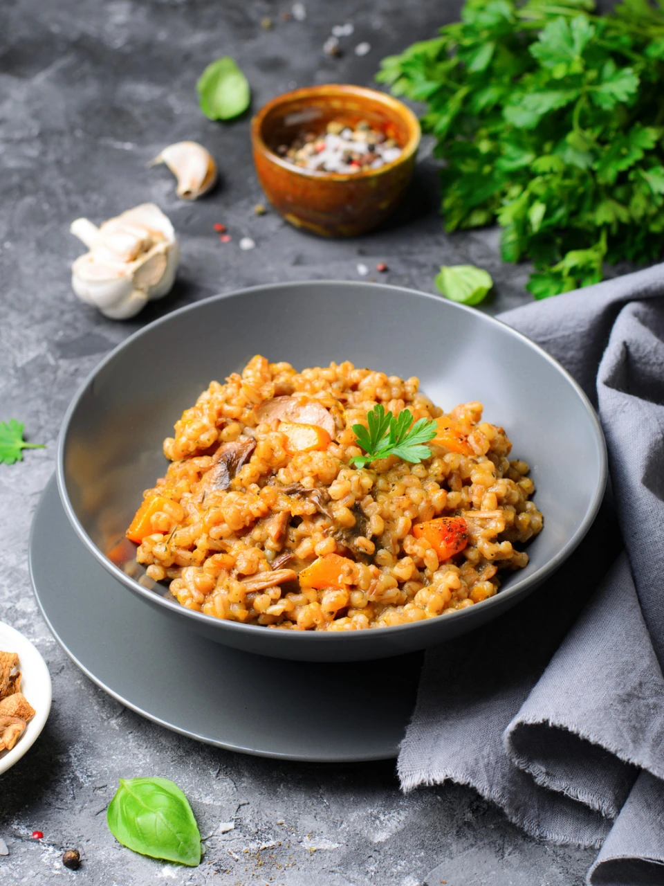 Vegan butternut squash risotto